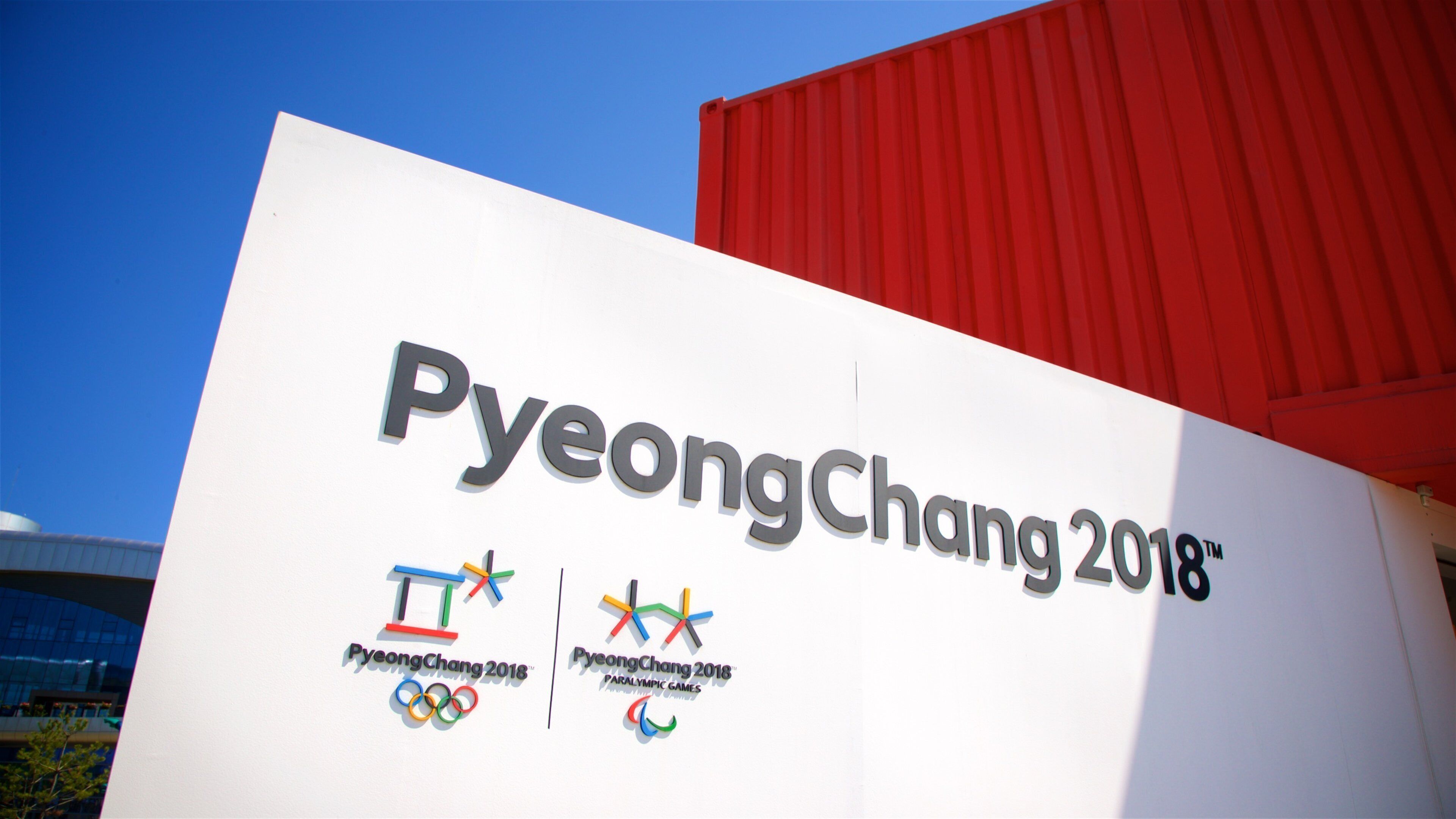 Pyeongchang which includes signage