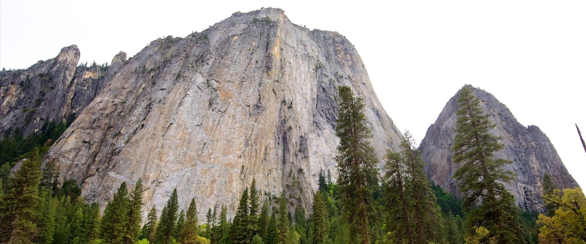 Yosemite National Park toont vredige uitzichten, bergen en landschappen