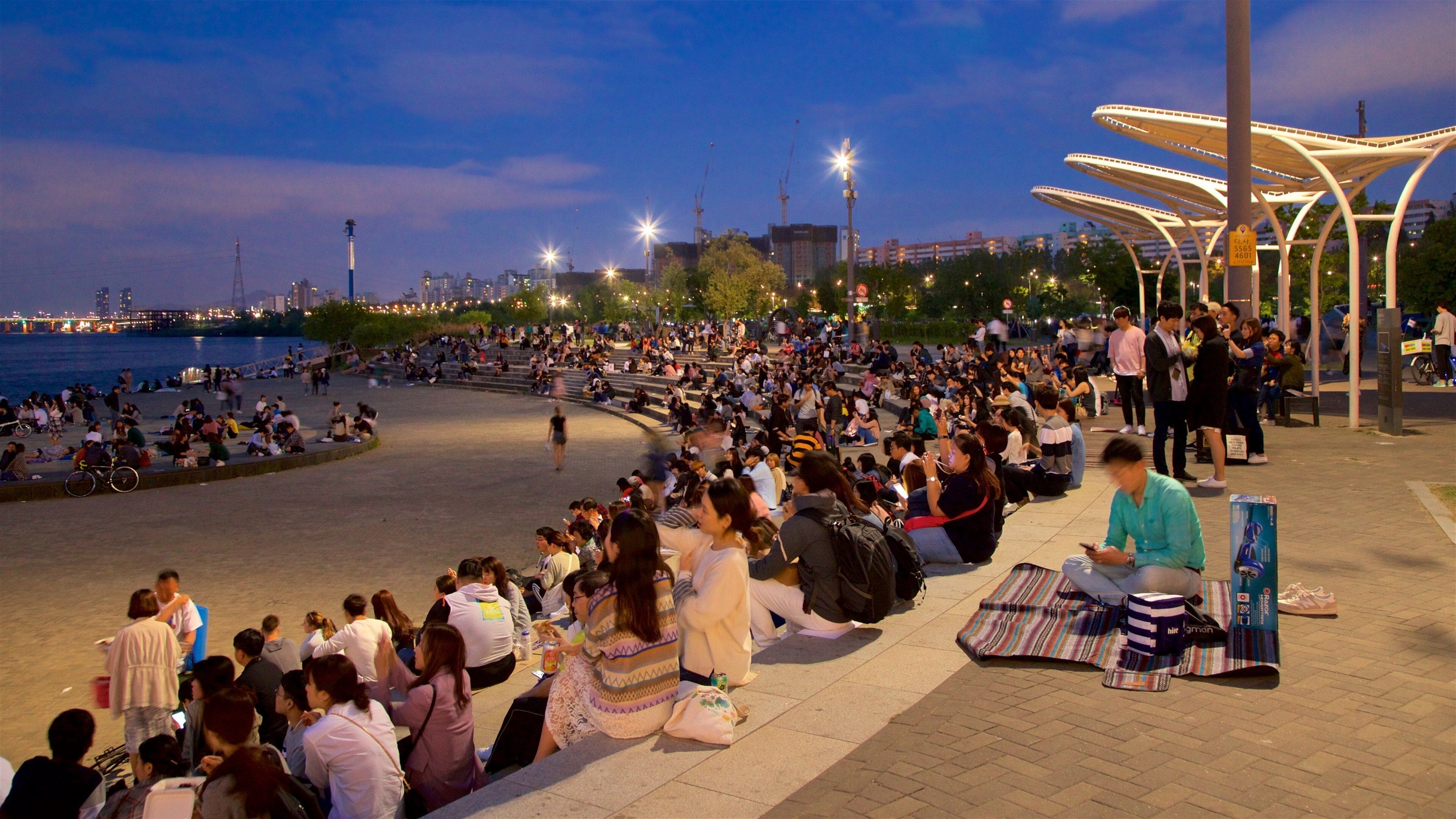 Seocho-gu showing night scenes as well as a large group of people