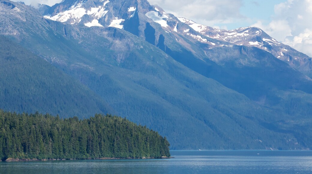 Tracy Arm featuring a lake or waterhole and mountains
