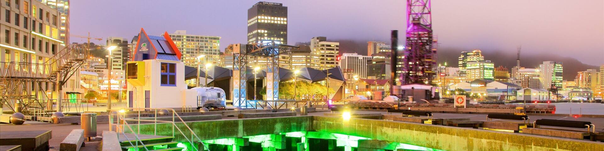 ウェリントン どの含み 都市, 湾岸あるいはハーバー と 夜景