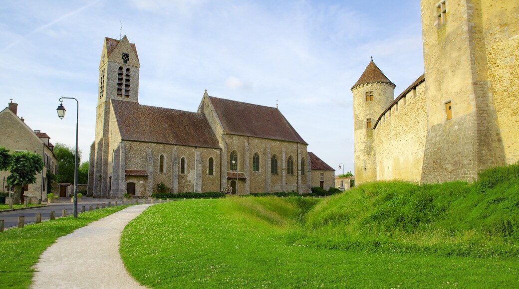 Melun che include castello e strade