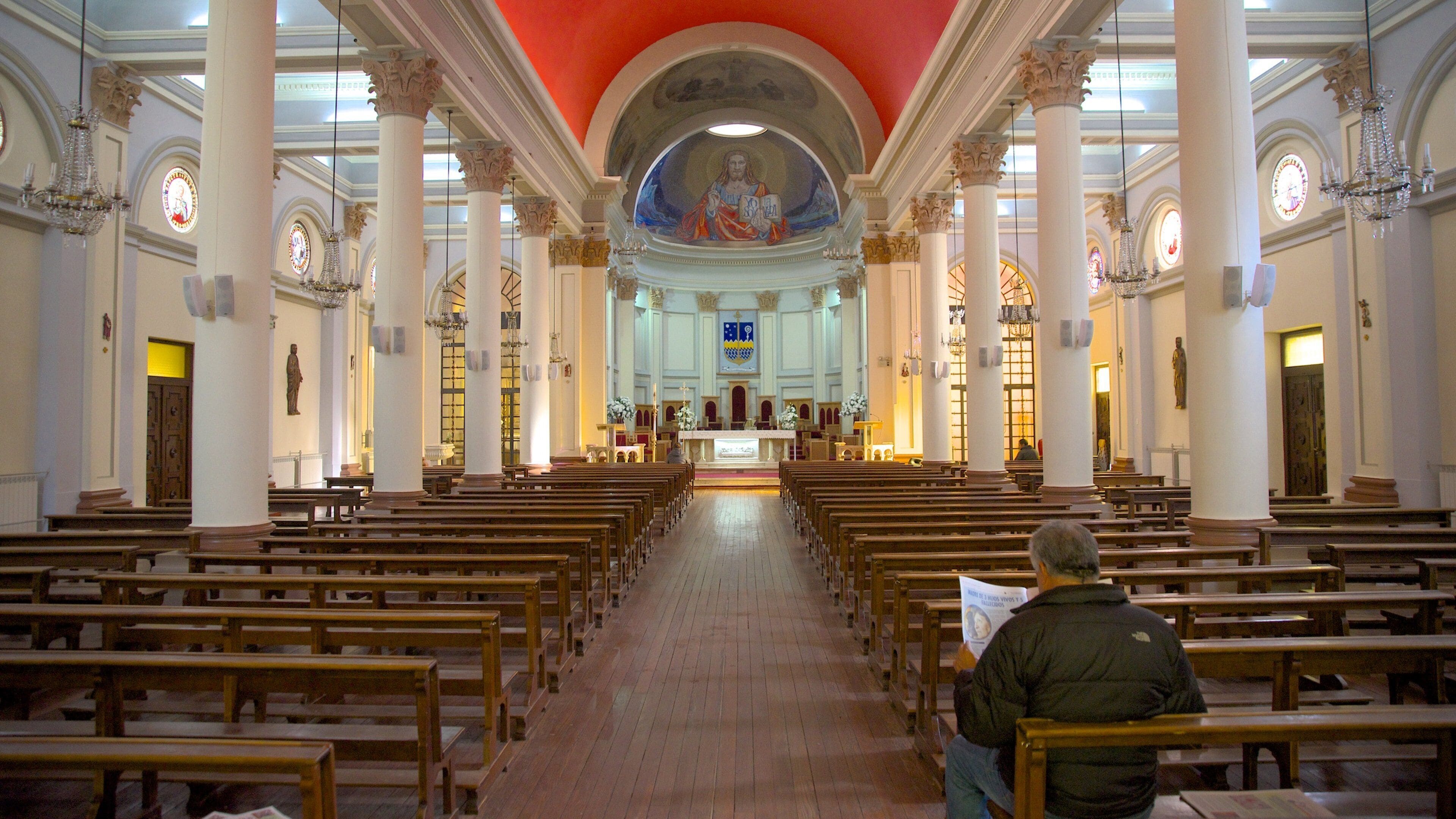 Punta Arenas showing interior views and a church or cathedral as well as an individual male