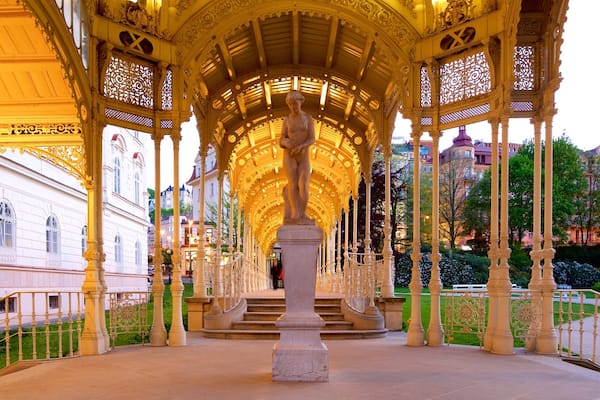 Karlovy Vary welches beinhaltet Geschichtliches, Park und Statue oder Skulptur