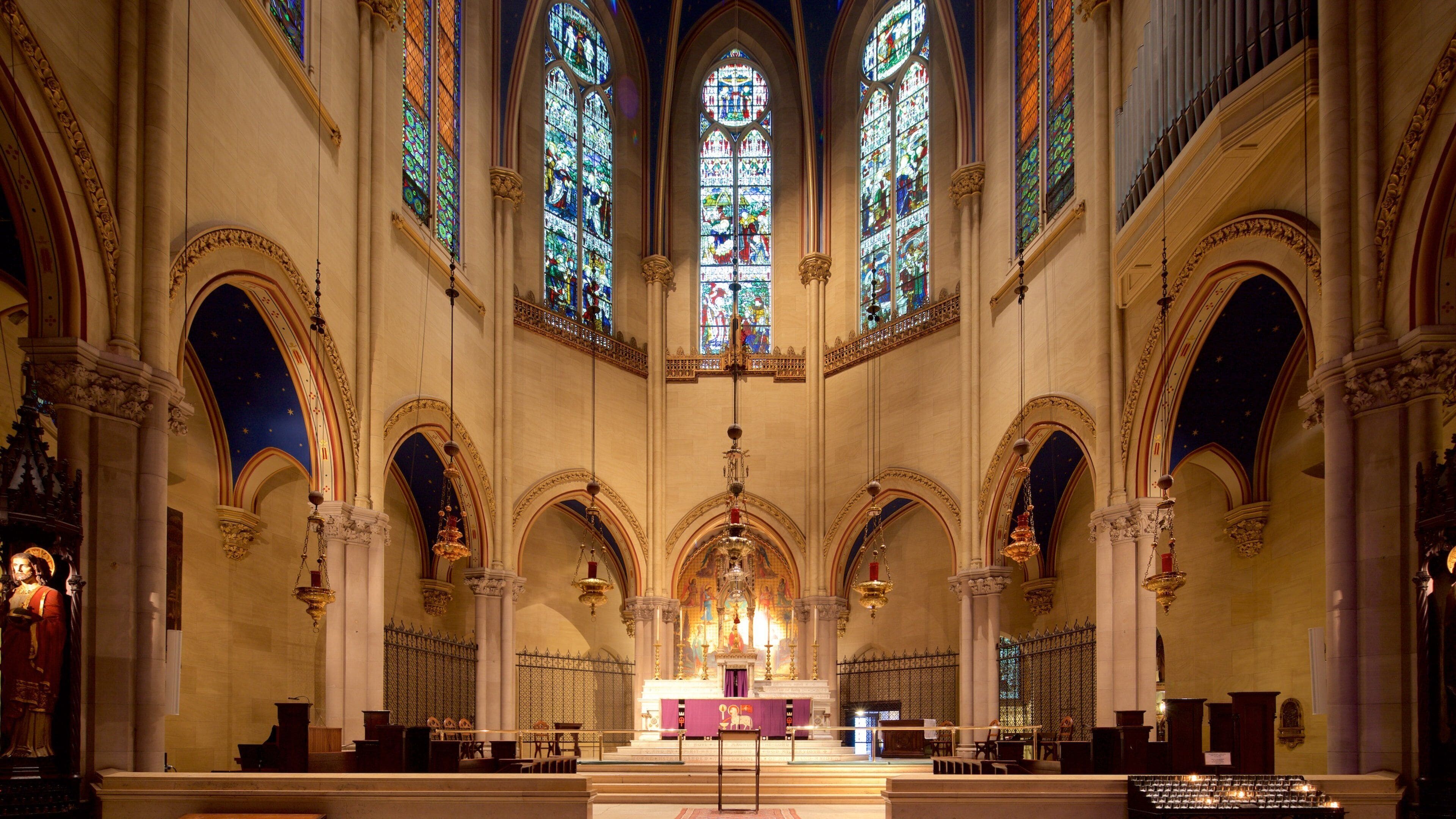 New York which includes interior views, heritage elements and a church or cathedral