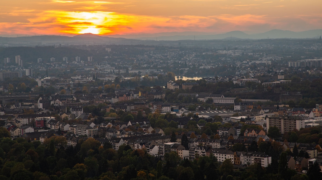 St Maarten and St Martin showing landscape views, a sunset and a city