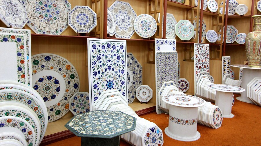 Agra showing interior views and art