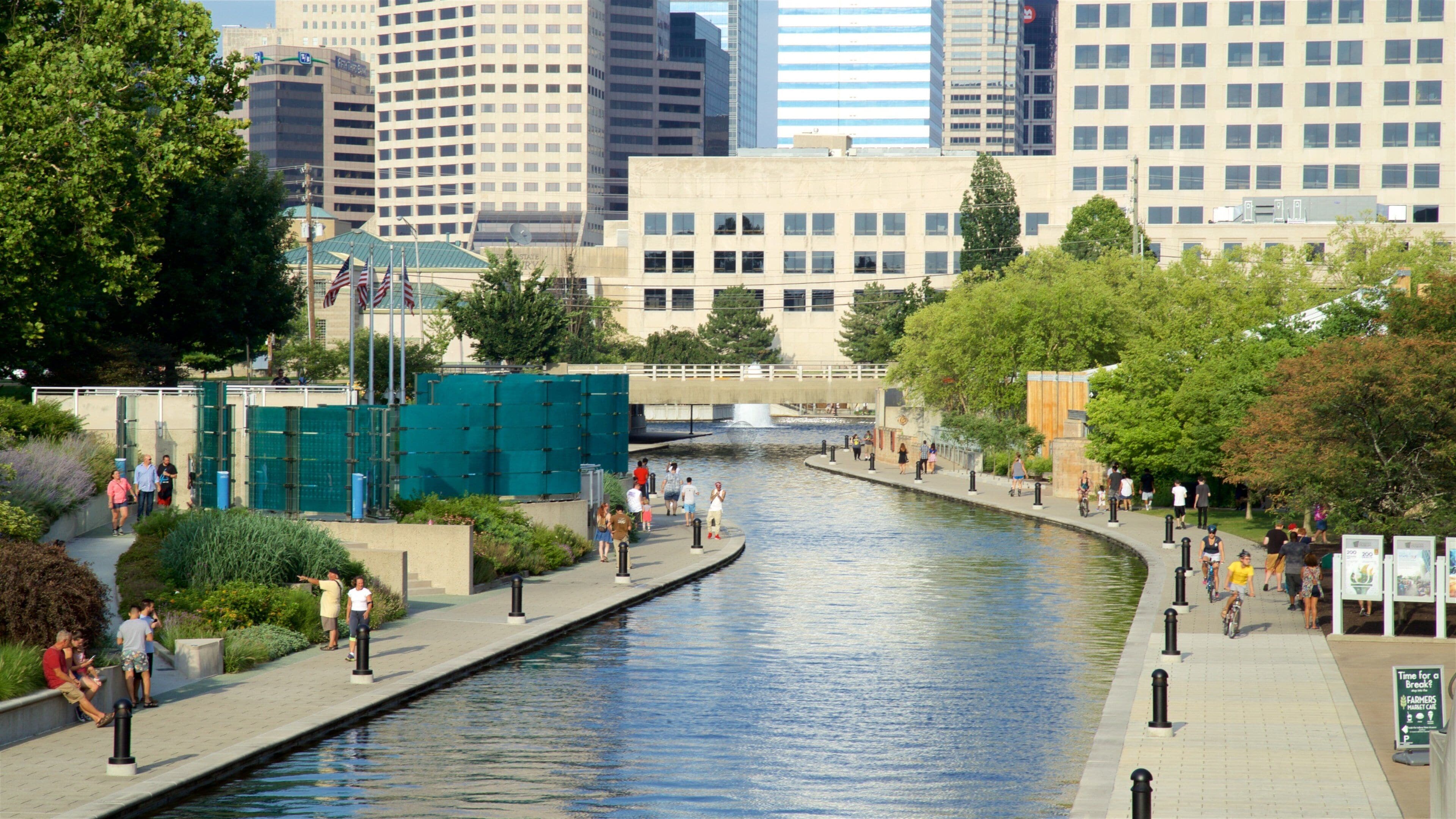 Central Canal which includes a river or creek, a city and landscape views