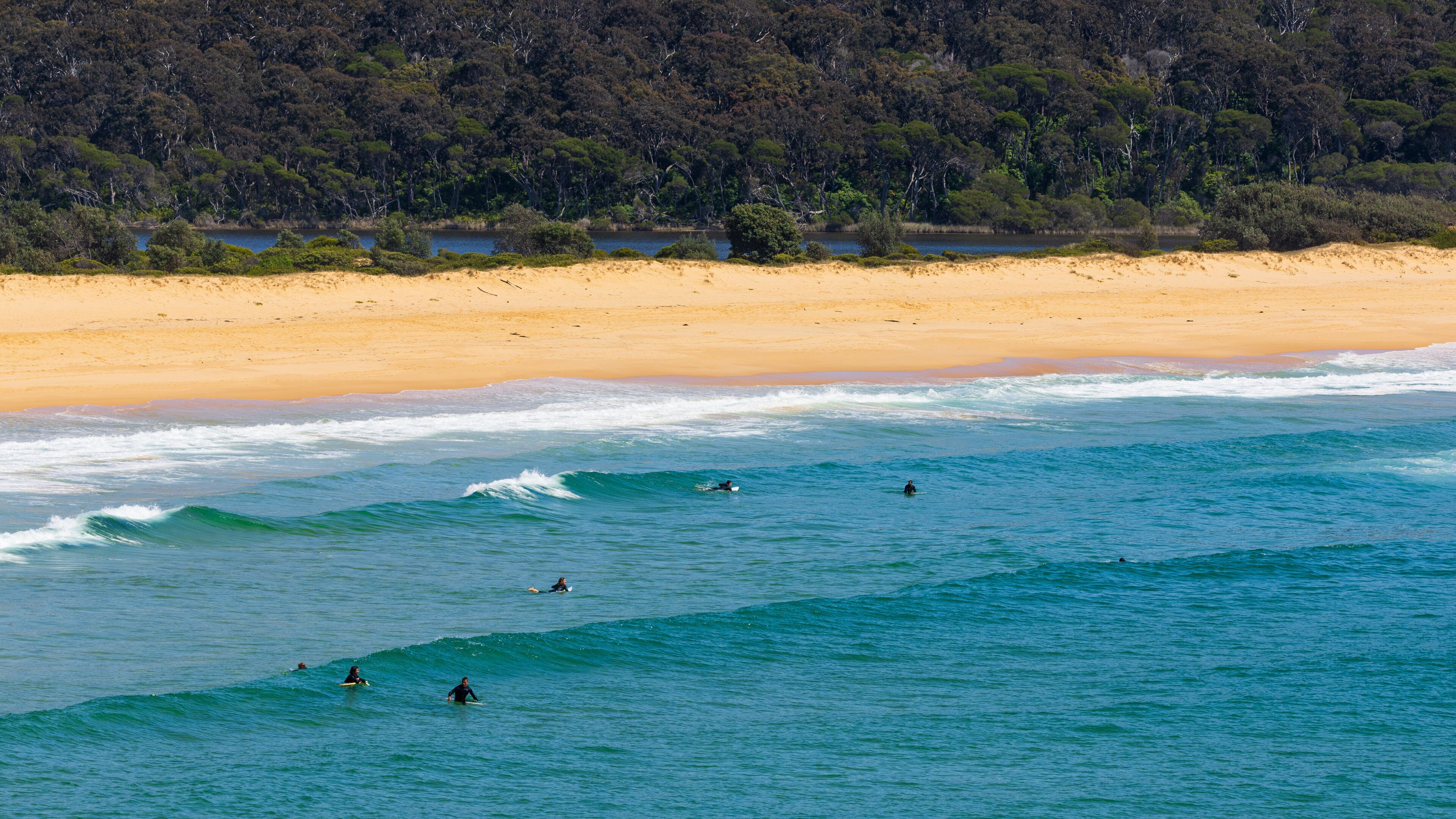 Short Point Recreation Reserve showing a sandy beach, general coastal views and surfing
