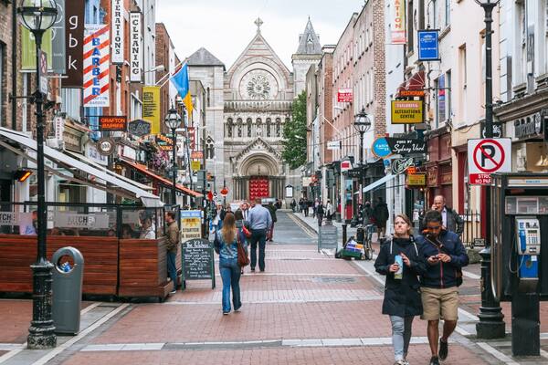 St. Ann\'s Church of Ireland featuring street scenes and a city as well as a couple