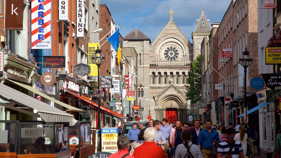 Dublin which includes street scenes, religious elements and a city