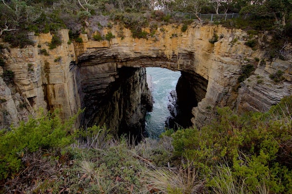 Tasmanische Halbinsel das einen Felsküste, Höhlen und Schlucht oder Canyon