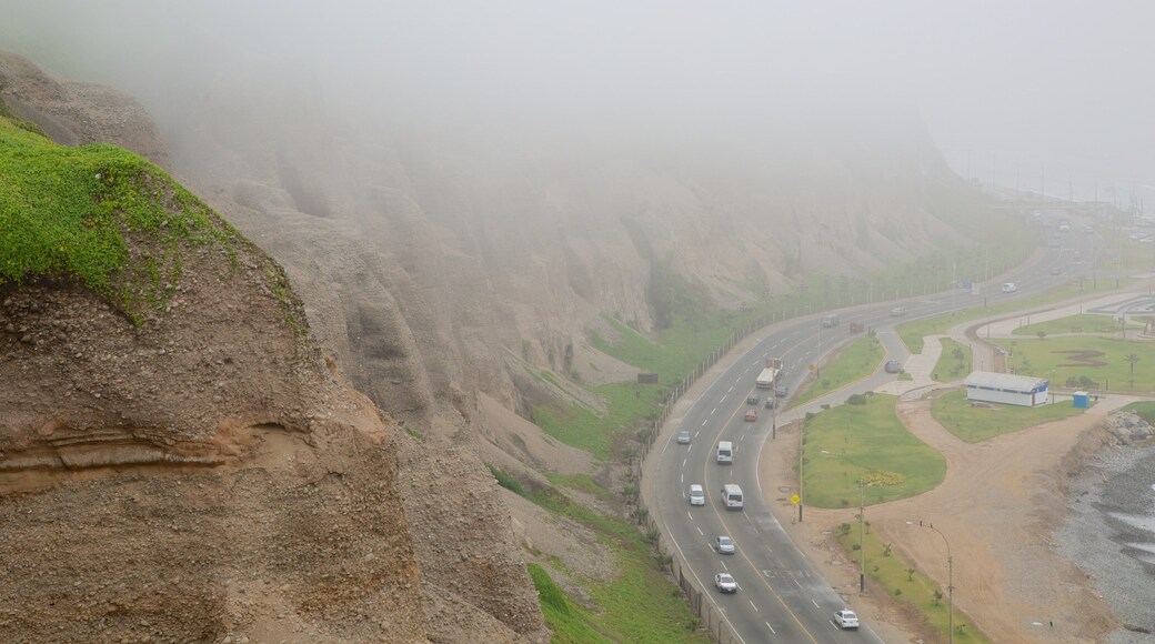 Lima showing landscape views and mist or fog