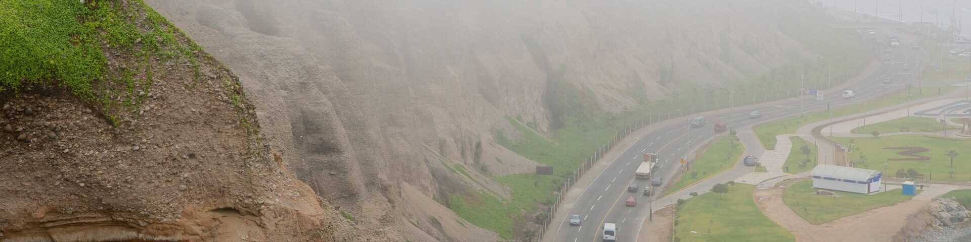 Lima showing landscape views and mist or fog