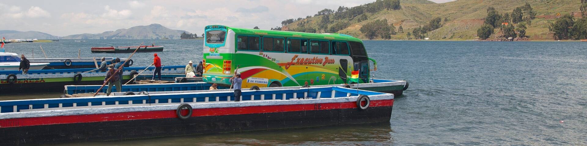 Lake Titicaca - Puno showing a lake or waterhole and a bay or harbour