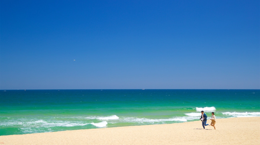 Gyeongpo Beach featuring a beach and general coastal views as well as a couple