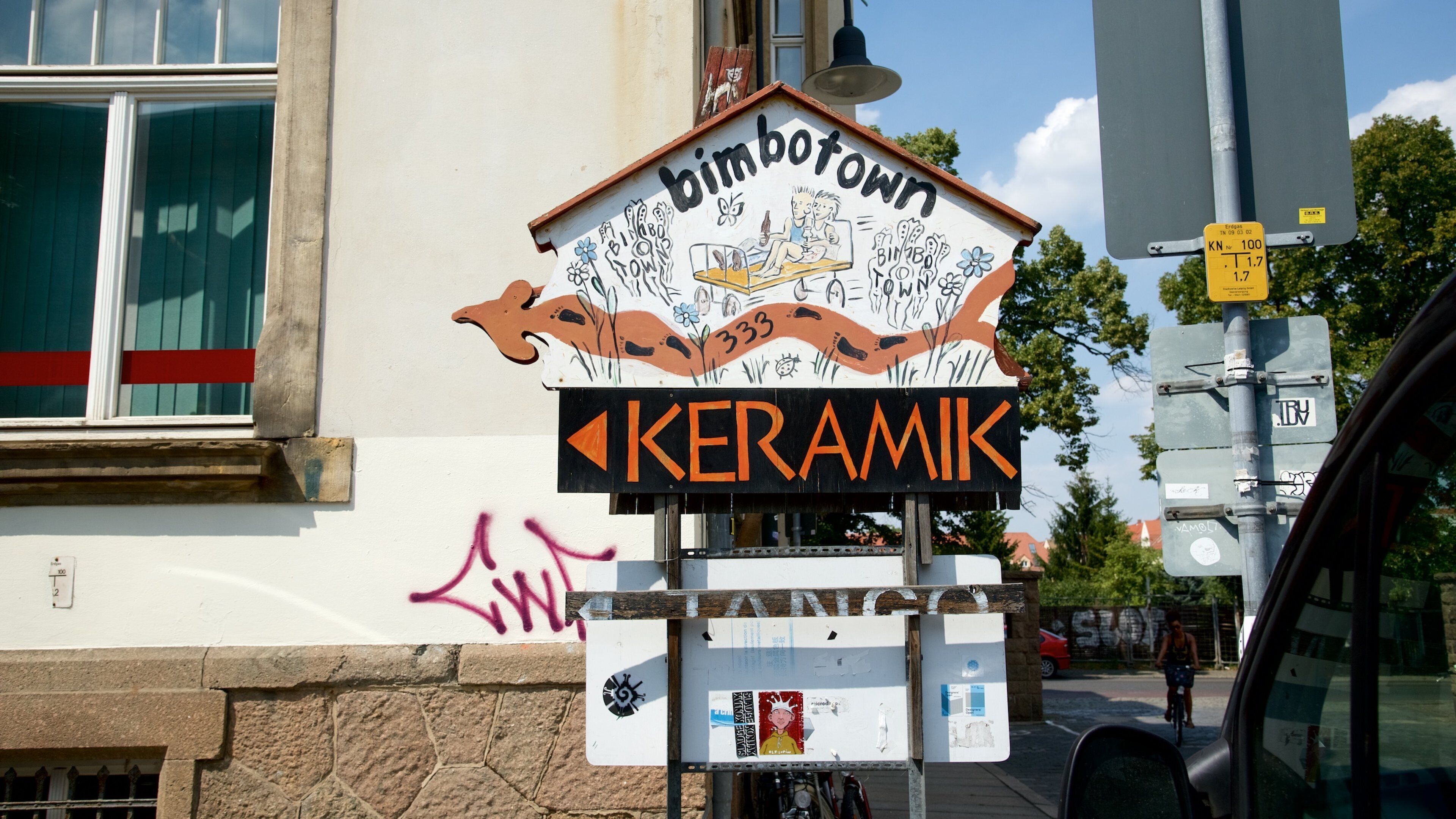 Leipziger Baumwollspinnerei featuring signage