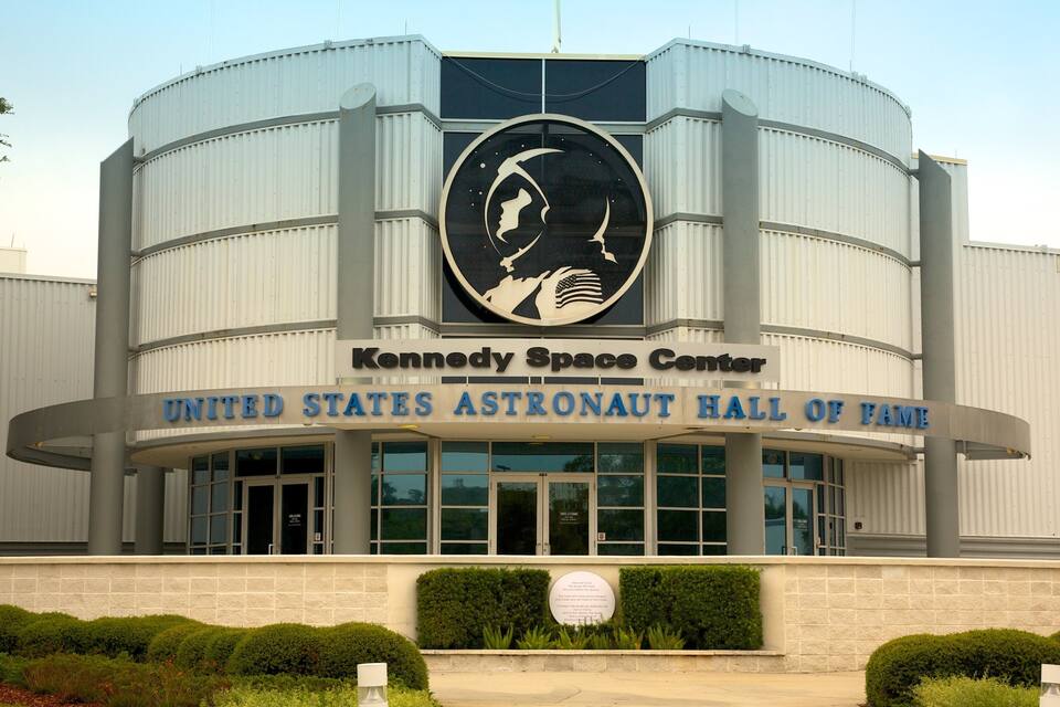 The Kennedy Space Center with the United States Astronaut Hall of Fame.