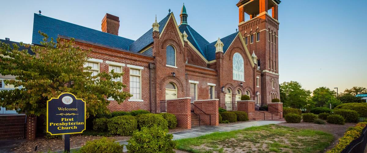 First Presbyterian Church, in downtown Rock Hill, South Carolina