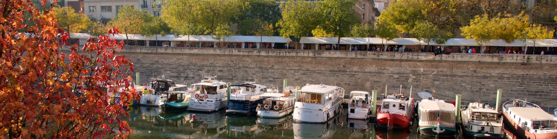 Jardin du Port de l\'Arsenal which includes a river or creek and a marina