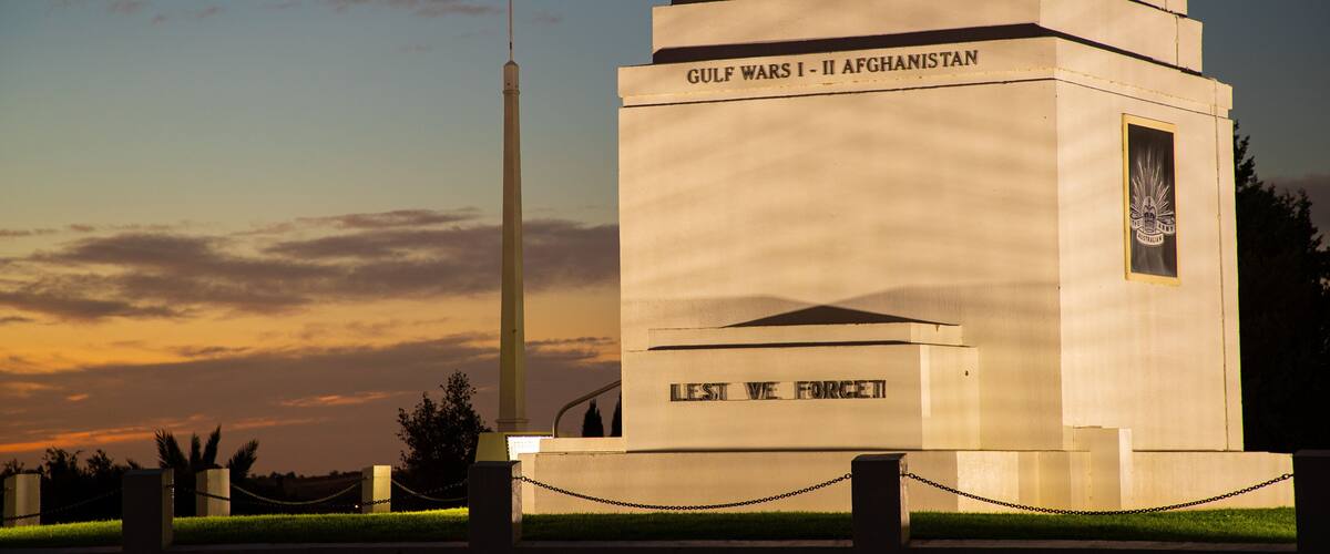 Memorial Hill Lookout featuring a sunset