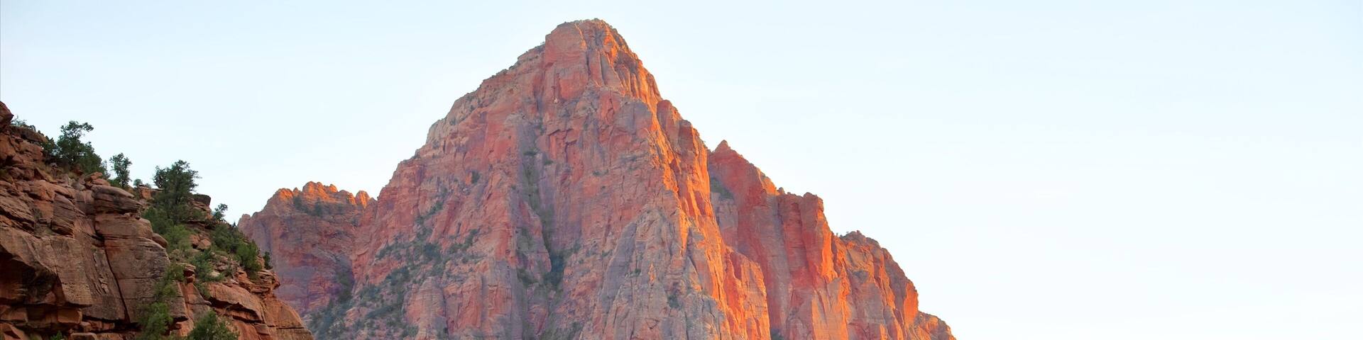 Zion National Park showing mountains, landscape views and tranquil scenes