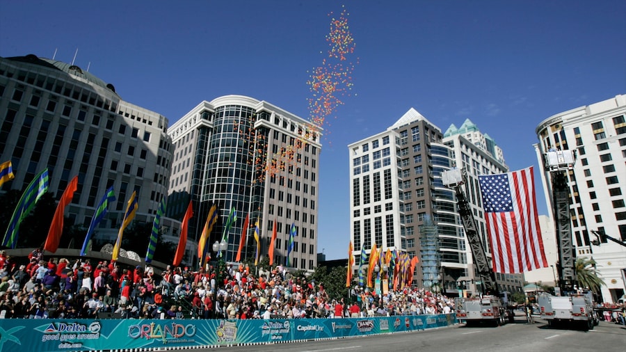 Orange Avenue which includes a festival, a city and street scenes