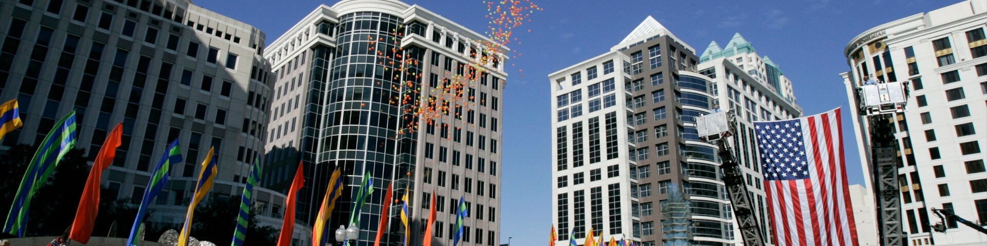 Orange Avenue which includes a festival, a city and street scenes