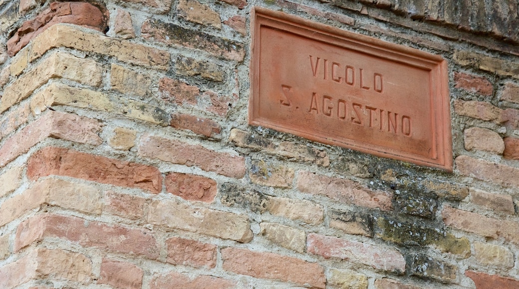 San Gimignano featuring signage