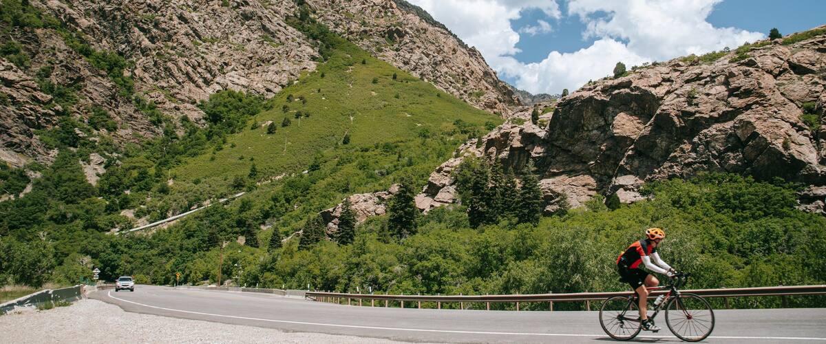 Big Cottonwood Canyon which includes tranquil scenes, mountains and cycling