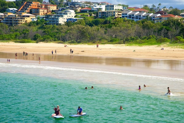Coffs Harbour featuring a beach, swimming and general coastal views