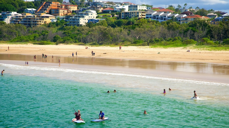 Coffs Harbour which includes swimming, general coastal views and a beach