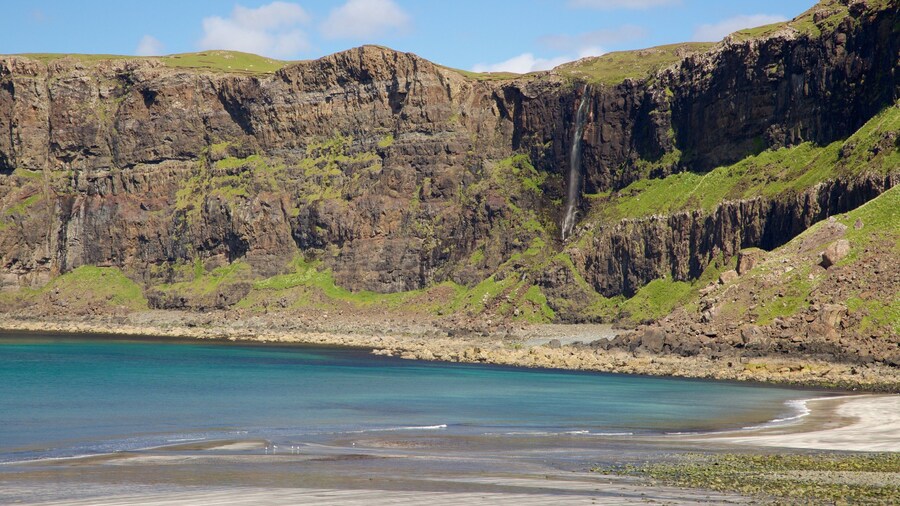 Isle of Skye which includes rugged coastline and a beach