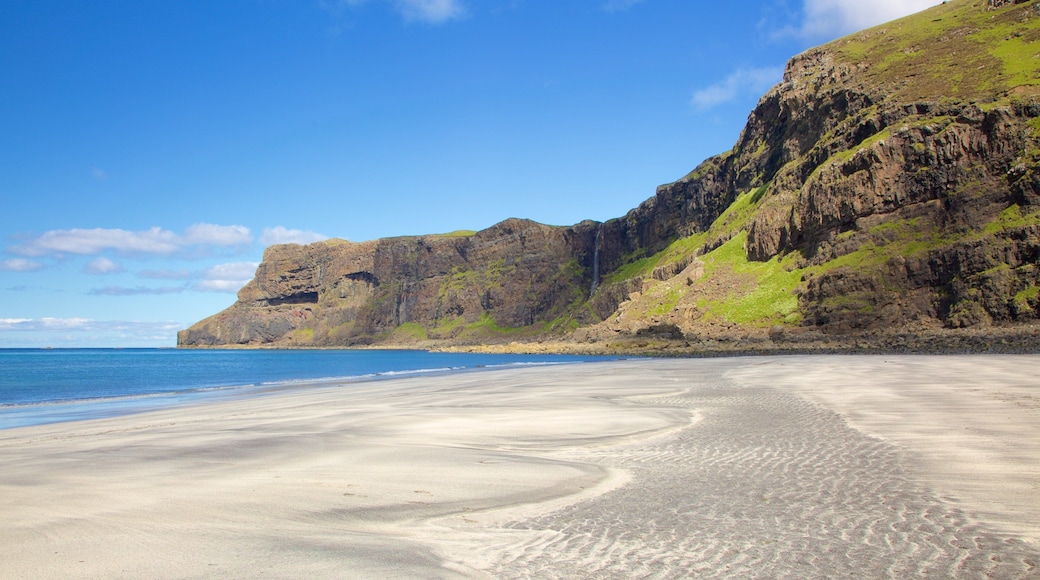 Talisker Beach showing tranquil scenes, rugged coastline and a sandy beach