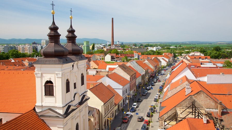 Trnava which includes a church or cathedral and a city