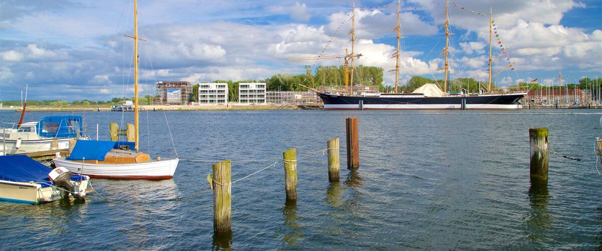 Travemuende featuring a bay or harbour and heritage elements