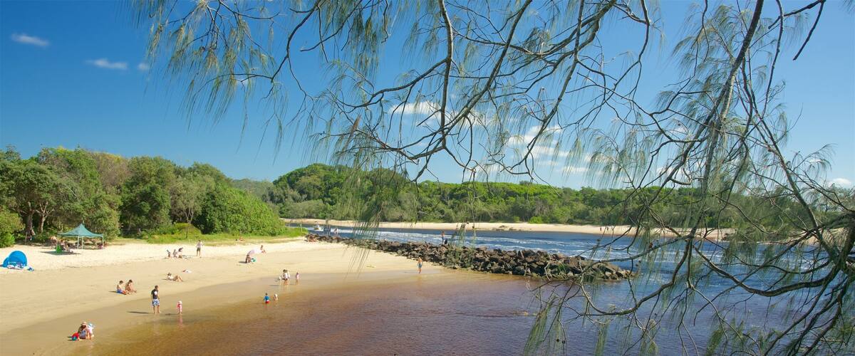 Torakina Park which includes general coastal views, a sandy beach and swimming