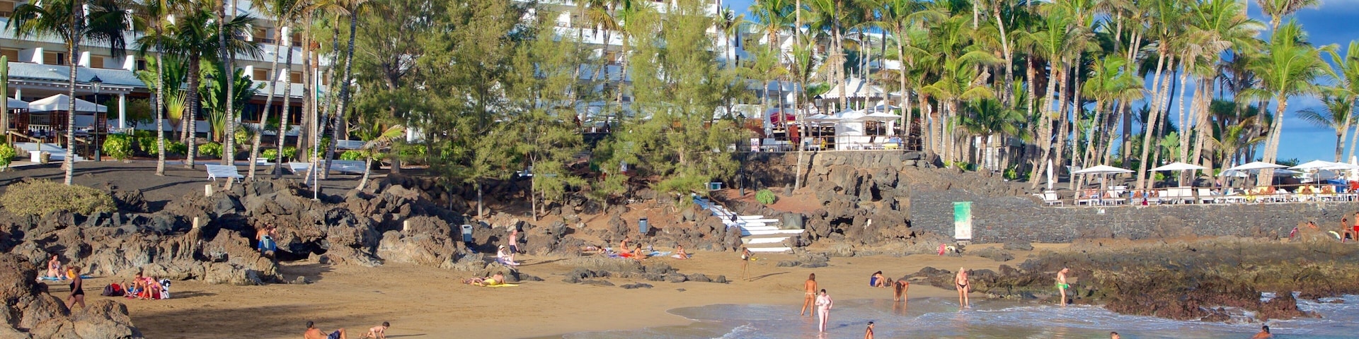 Puerto del Carmen featuring general coastal views, a sandy beach and a coastal town