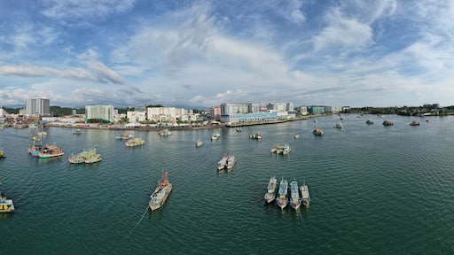 Kota Kinabalu, Sabah Malaysia – June 14, 2022: The Waterfront and Esplanade Area of Kota Kinabalu City Centre