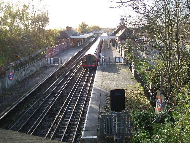 Barkingside Station. This is a view of Barkingside station taken from the bridge on Station Rd looking south.