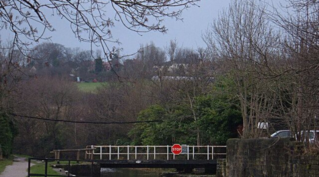 Swing Bridge 219, Ross Mills Looking east (towards Leeds) from the towpath on the Leeds and Liverpool Canal near Bramley.