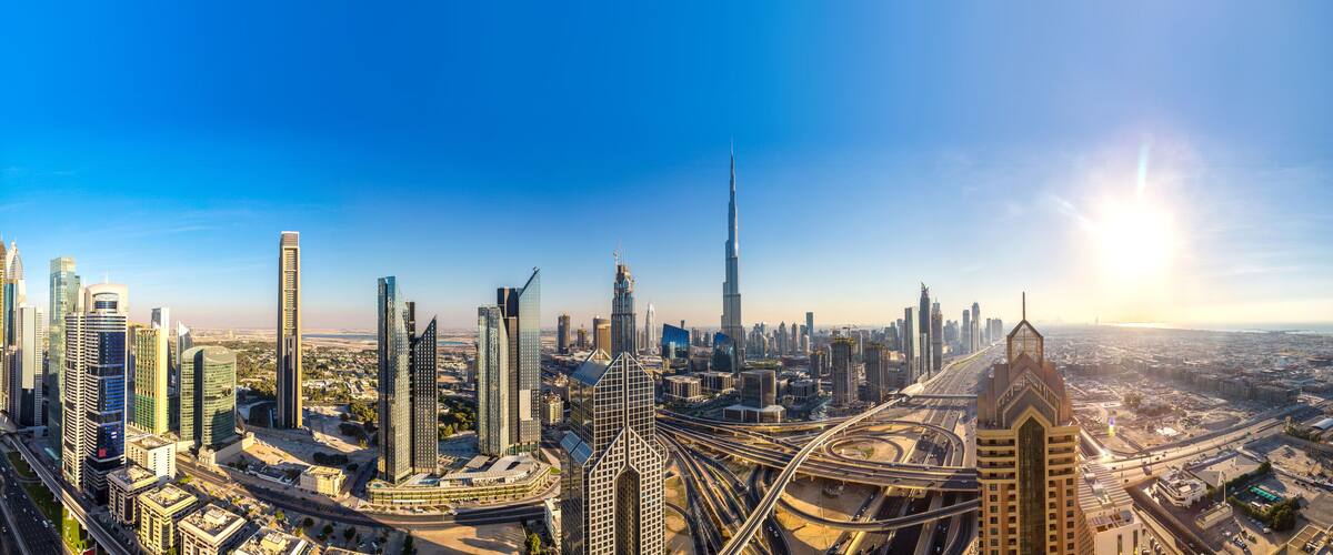 Aerial view of Dubai