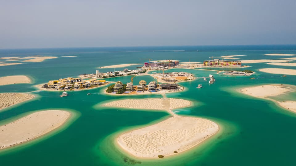 4k photo, The World, Island, Jumeirah, Dubai, United Arab Emirates, Middle East, Aerial view, Drone