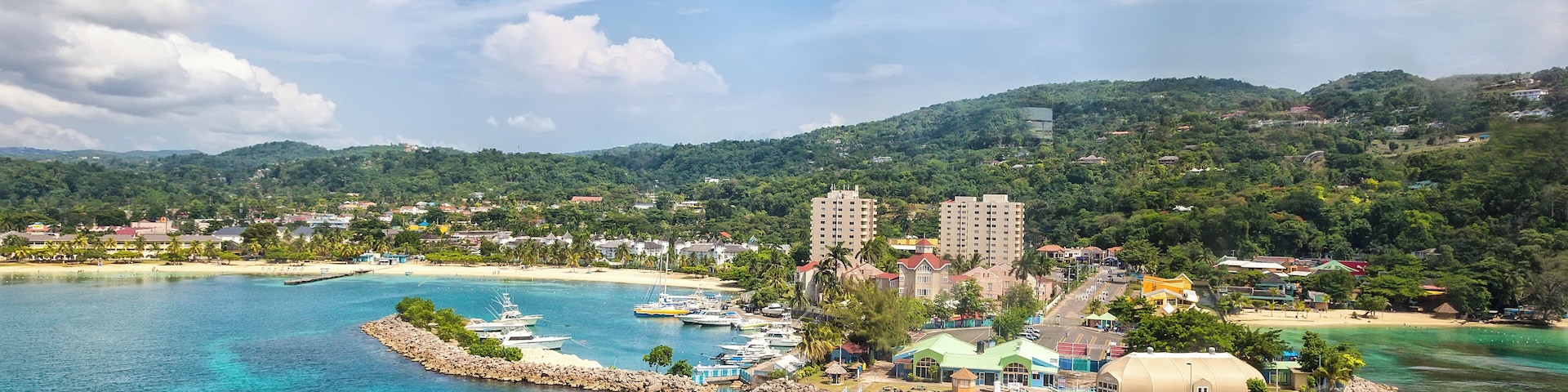 Cruise port in the tropical Caribbean island of Ocho Rios, Jamaica