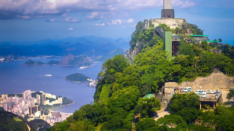 Christ the Redeemer statue on the top of a mountain, Rio De Janeiro, Brazil