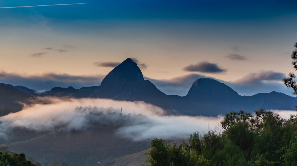 Mountains in Petropolis, Rio de Janeiro, Brazil, above the clouds