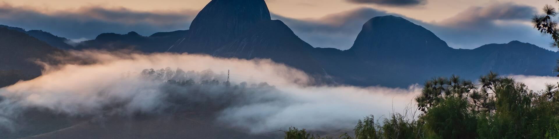Mountains in Petropolis, Rio de Janeiro, Brazil, above the clouds
