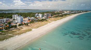 Aerial View of Camboinha Beach, Cabedelo, Paraíba, Brazil on a Sunny Day