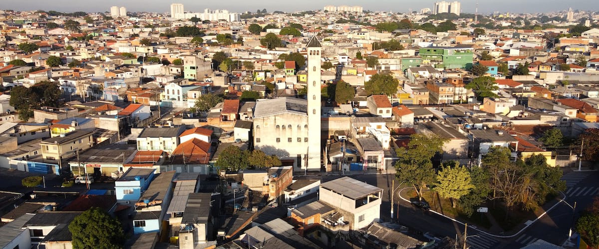 Aerial drone photos of the central region of itaim paulista east of são paulo