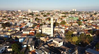 Aerial drone photos of the central region of itaim paulista east of são paulo